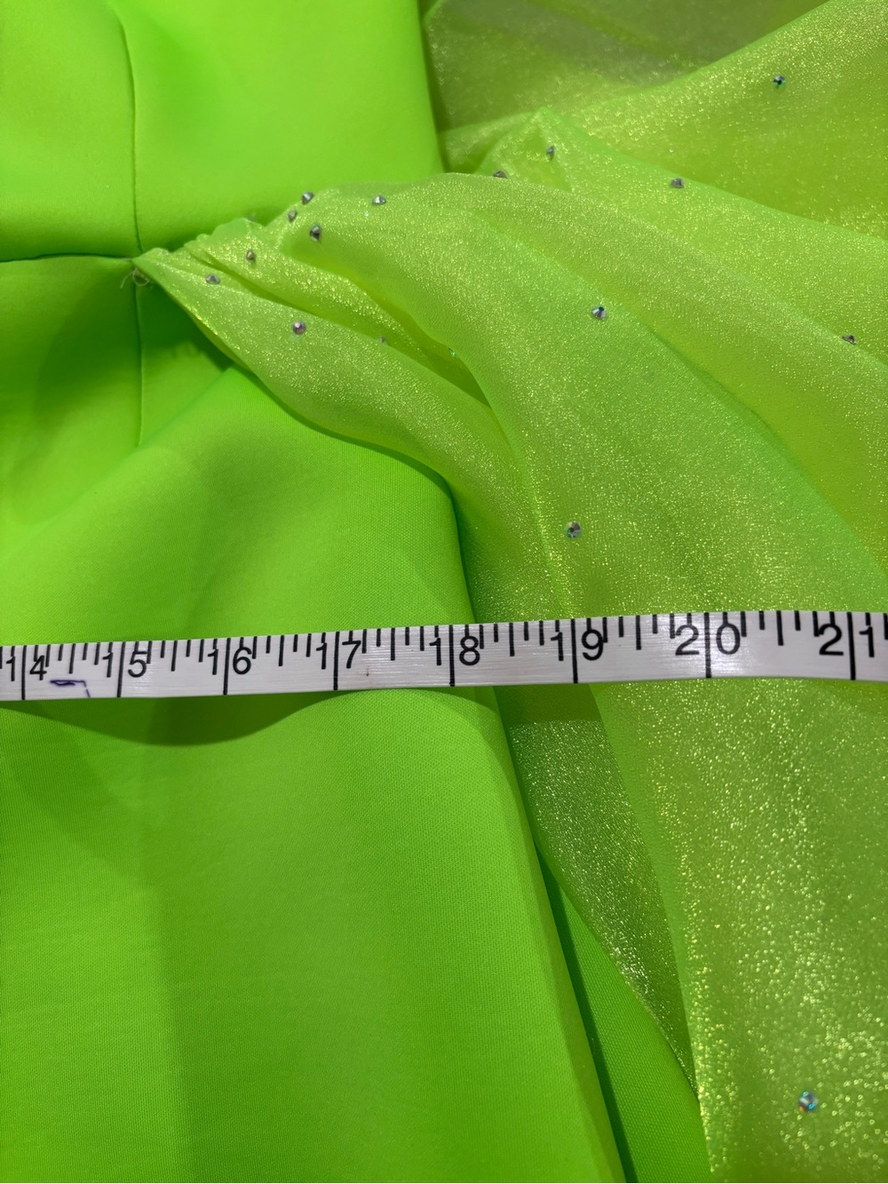 Custom Pageant Fun Fashion Neon One-Shoulder Romper with Draped Train - Picture 9 of 10